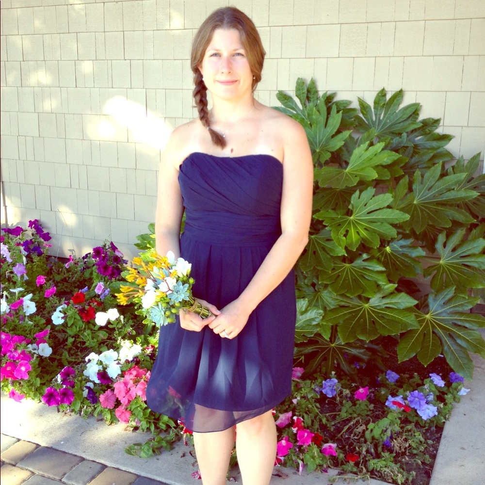 Navy blue chiffon dress size 10